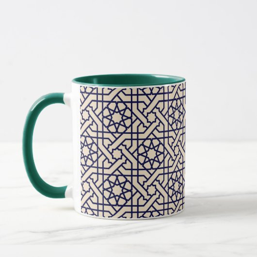 Islamic Blue White Moroccan Geometric Pattern Mok (Links)