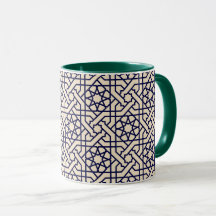 Islamic Blue White Moroccan Geometric Pattern