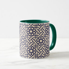 Islamic Blue White Moroccan Geometric Pattern Mok