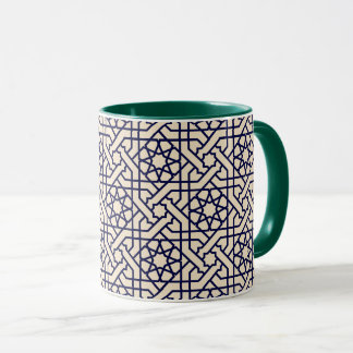 Islamic Blue White Moroccan Geometric Pattern Mok