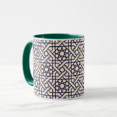 Islamic Blue White Moroccan Geometric Pattern Mok (Voorkant links)