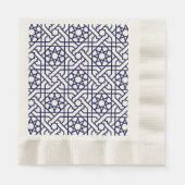 Islamic Blue White Moroccan Geometric Pattern Servet (Voorkant)