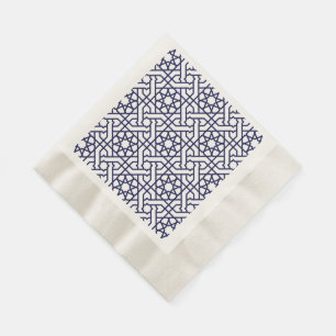 Islamic Blue White Moroccan Geometric Pattern Servet