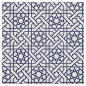 Islamic Blue White Moroccan Geometric Pattern Stof (Swatch)