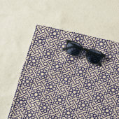 Islamic Blue White Moroccan Geometric Pattern Strandlaken (In situ)