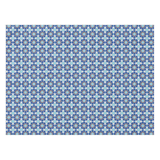 Islamic Blue White Moroccan Geometric Pattern Tafelkleed
