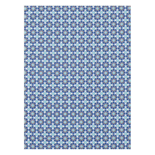 Islamic Blue White Moroccan Geometric Pattern Tafelkleed (Voorkant)