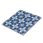 Islamic Blue White Moroccan Geometric Pattern Tegeltje (Zijkant)