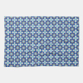 Islamic Blue White Moroccan Geometric Pattern Theedoek (Horizontaal)