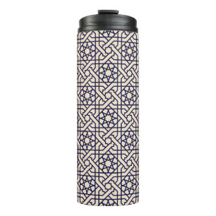 Islamic Blue White Moroccan Geometric Pattern Thermosbeker