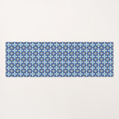 Islamic Blue White Moroccan Geometric Pattern Yogamat (Achterkant (horizontaal))
