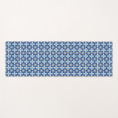 Islamic Blue White Moroccan Geometric Pattern Yogamat (Voorkant (horizontaal))