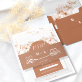 Islamic Boho Terracotta Initialen Nikah Uitnodigingen Wikkel