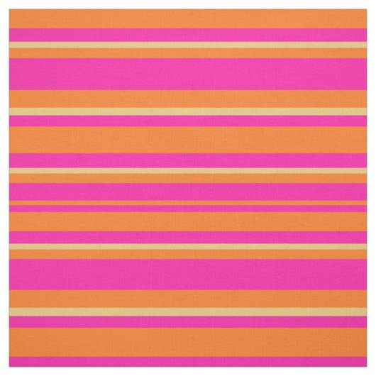 Islamic Bright Pink Oranje Striped Pattern Stof (Swatch)