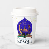 Islamic Center Coffee Cup – Mosque & Crescent Nigh Papieren Bekers (Achterkant)
