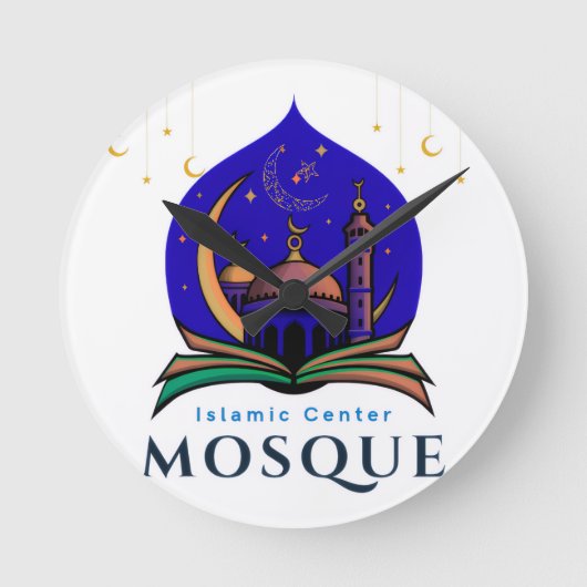 Islamic Center Mosque – Decorative Wall Clock Ronde Klok (Voorkant)