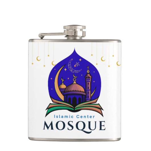 Islamic Center Mosque – Elegant Flask Design Heupfles (Voorkant)