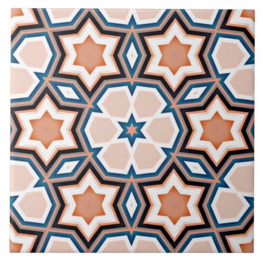 Islamic Ceramic Tegel Design Pattern Salmon Tegeltje (Voorkant)
