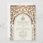 Islamic Cream Traditional Mihrab Arabesque Wedding Kaart (Voorkant)
