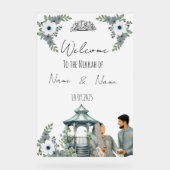 Islamic Floral acryl Nikkah teken Acryl Bord (Voorkant)