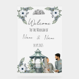 Islamic Floral acryl Nikkah teken Bord