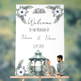 Islamic Floral acryl Nikkah teken Bord