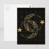 Islamic Floral Moon and Star Briefkaart (Voorkant / Achterkant)