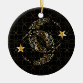 Islamic Floral Moon and Star Keramisch Ornament (Voorkant)