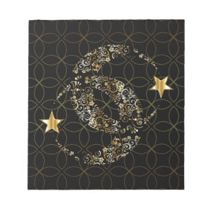 Islamic Floral Moon and Star Notitieblok