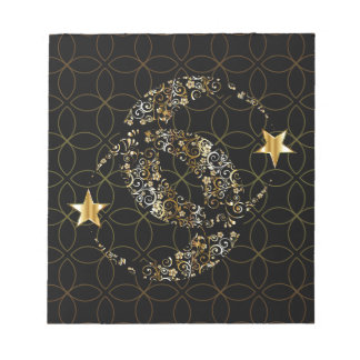 Islamic Floral Moon and Star Notitieblok