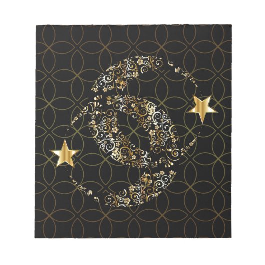 Islamic Floral Moon and Star Notitieblok (Voorkant)