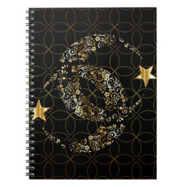 Islamic Floral Moon and Star Notitieboek