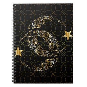 Islamic Floral Moon and Star Notitieboek