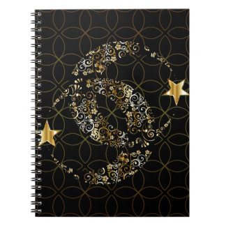 Islamic Floral Moon and Star Notitieboek