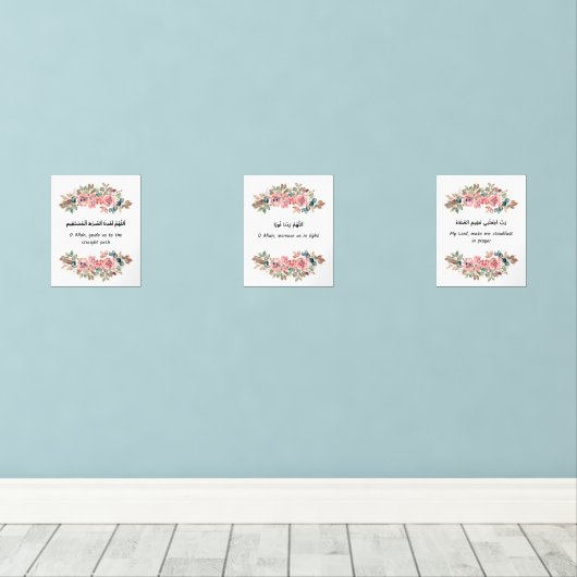 Islamic Floral Wall Art Set (Houten vloer)