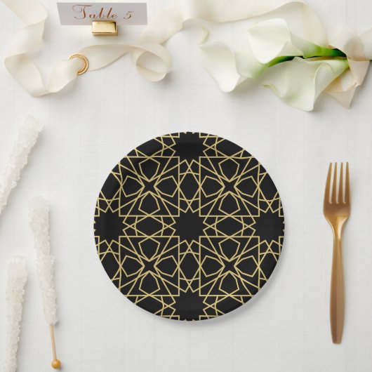 Islamic Geometric Pattern Design  Papieren Bordje (Huwelijk)