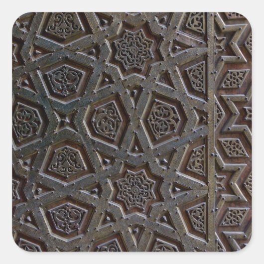 Islamic Geometric Pattern Vierkante Sticker (Voorkant)