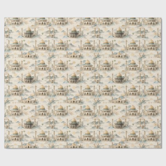Islamic Gift Wrap Watercolor Eid Ramadan Hajj Cadeaupapier (Vlak)