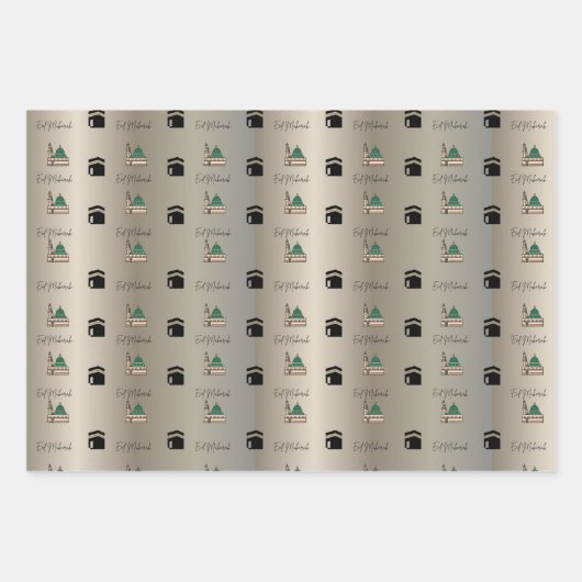 Islamic Gift Wrapping Paper – Kaaba & Prophet’s Mo (Voorkant 2)