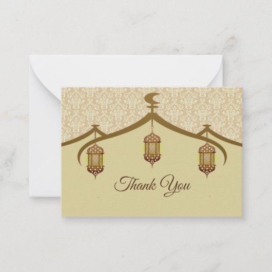 Islamic Lamp Style Hartelijk dank Notitiekaartje (Voorkant)