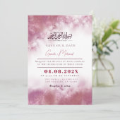 Islamic Marble Wedding Invitation Custom Kaart (Staand voorkant)