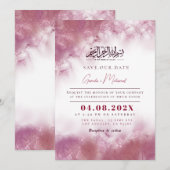 Islamic Marble Wedding Invitation Custom Kaart (Voorkant / Achterkant)