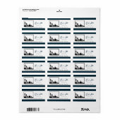 Islamic Mosque Silhouette Wedding Etiket (Full Sheet)