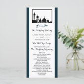 Islamic Mosque Silhouette Wedding Programme Programmakaart (Staand voorkant)