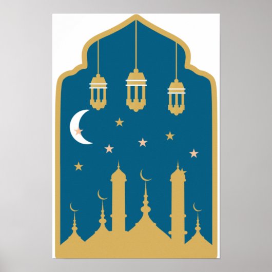 Islamic Nightscape Wall Art Poster (Voorkant)