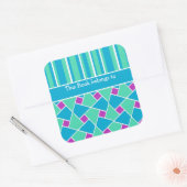 Islamic Pattern and Stripes: Custom Bookplaten Vierkante Sticker (Envelop)