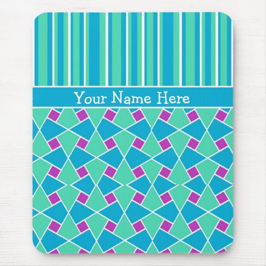 Islamic Pattern and Stripes: Custom Mousepad Muismat (Voorkant)