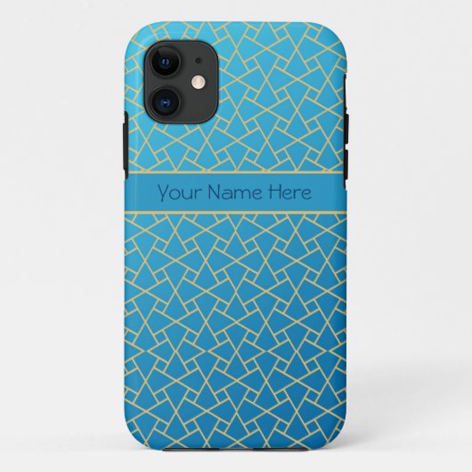 Islamic Pattern Blue Gold-effect: iPhone 5/5s Hoes (Achterkant)