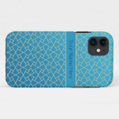 Islamic Pattern Blue Gold-effect: iPhone 5/5s Hoes (Achterkant (horizontaal))