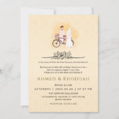 Islamic Pattern Wedding Nikah Invitation Couple Kaart (Voorkant)